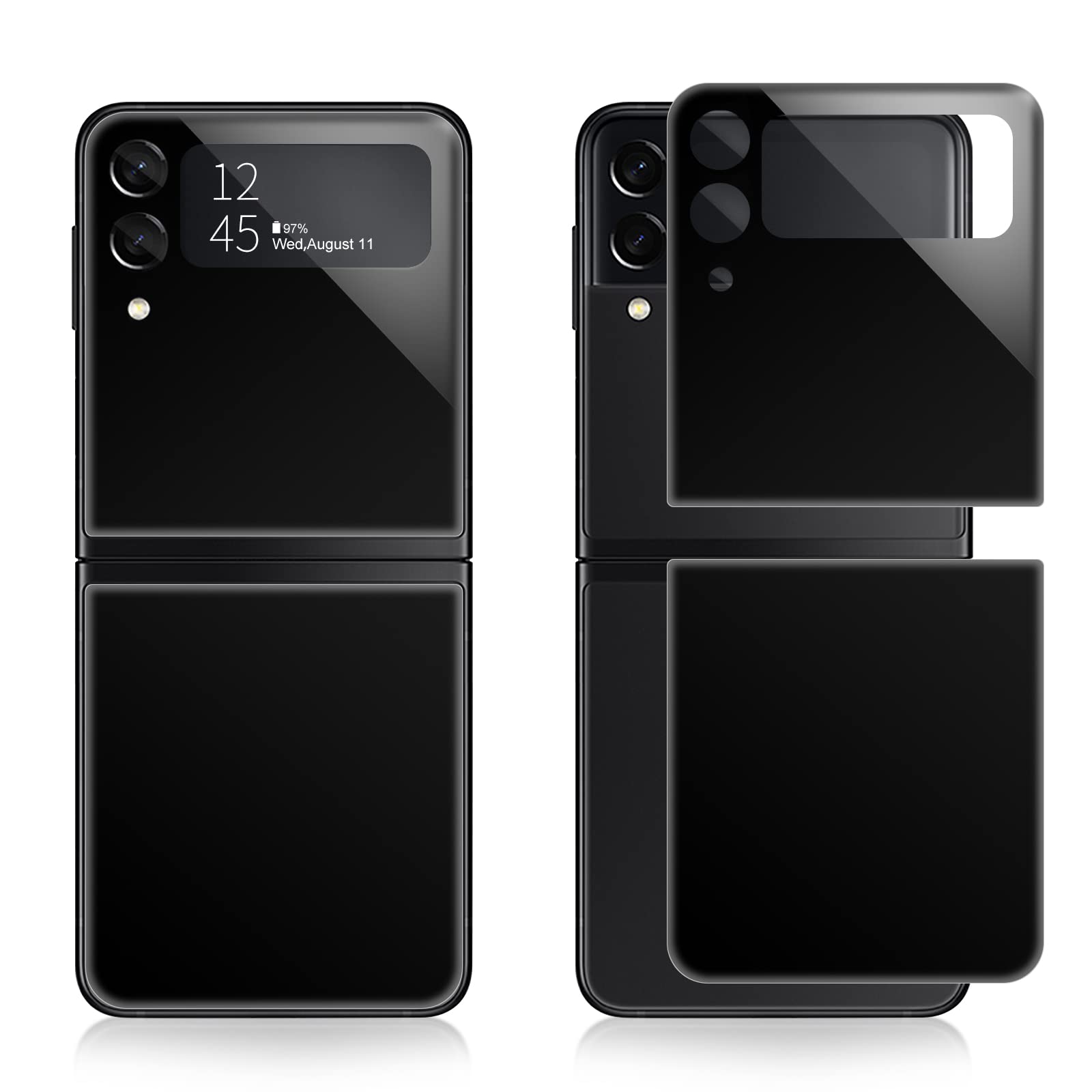 (2-Pack) Samsung Galaxy Z Flip 3 5G Screen Protector - Full Coverage Tempered Glass with Lens Protector | 3D Edge, Anti-Scratch, Bubble-Free (Phantom Black) | Perfect for Everyday Protection & Travel