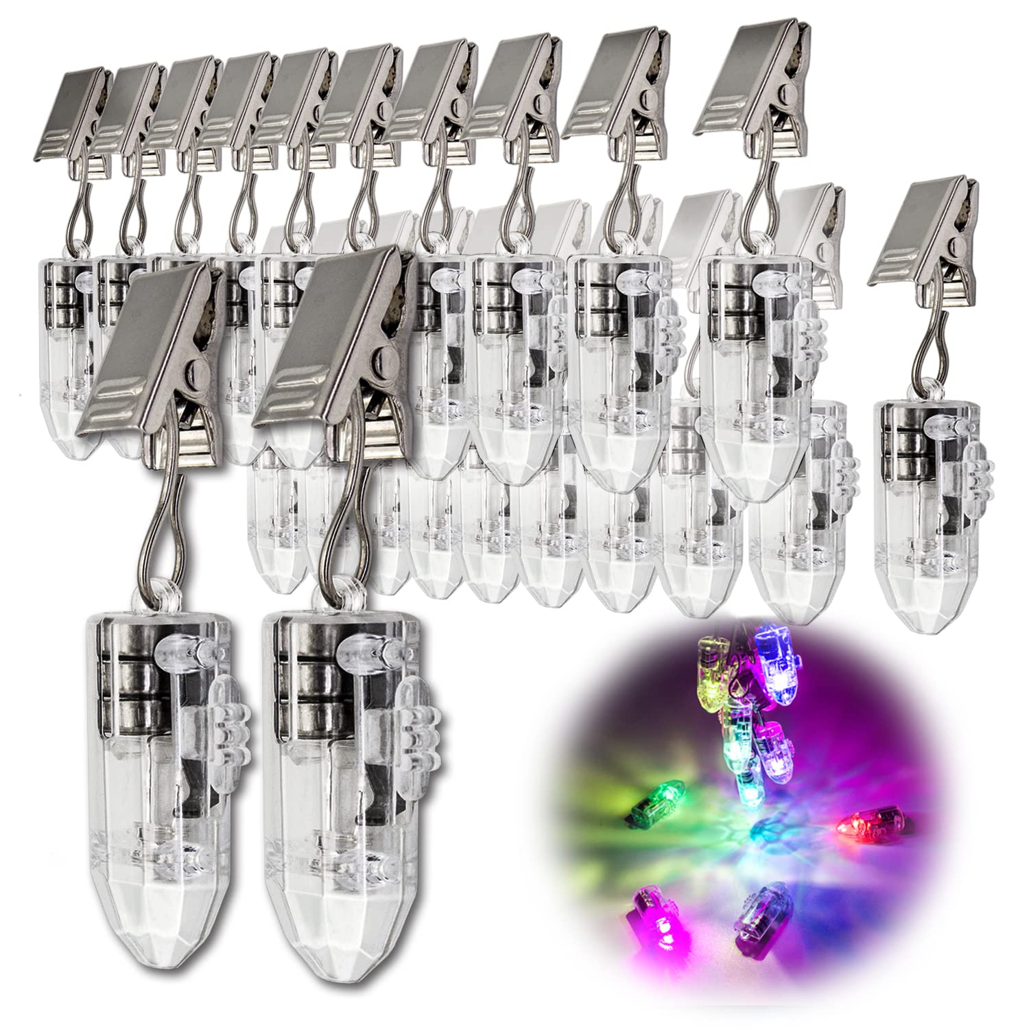 20PCS Mini LED Fairy Lights Battery Operated - Colorful Fall Prevention Bulbs for Parties, Tents, Gardens, Weddings, Christmas Decorations, Bedroom & Outdoor Lighting
