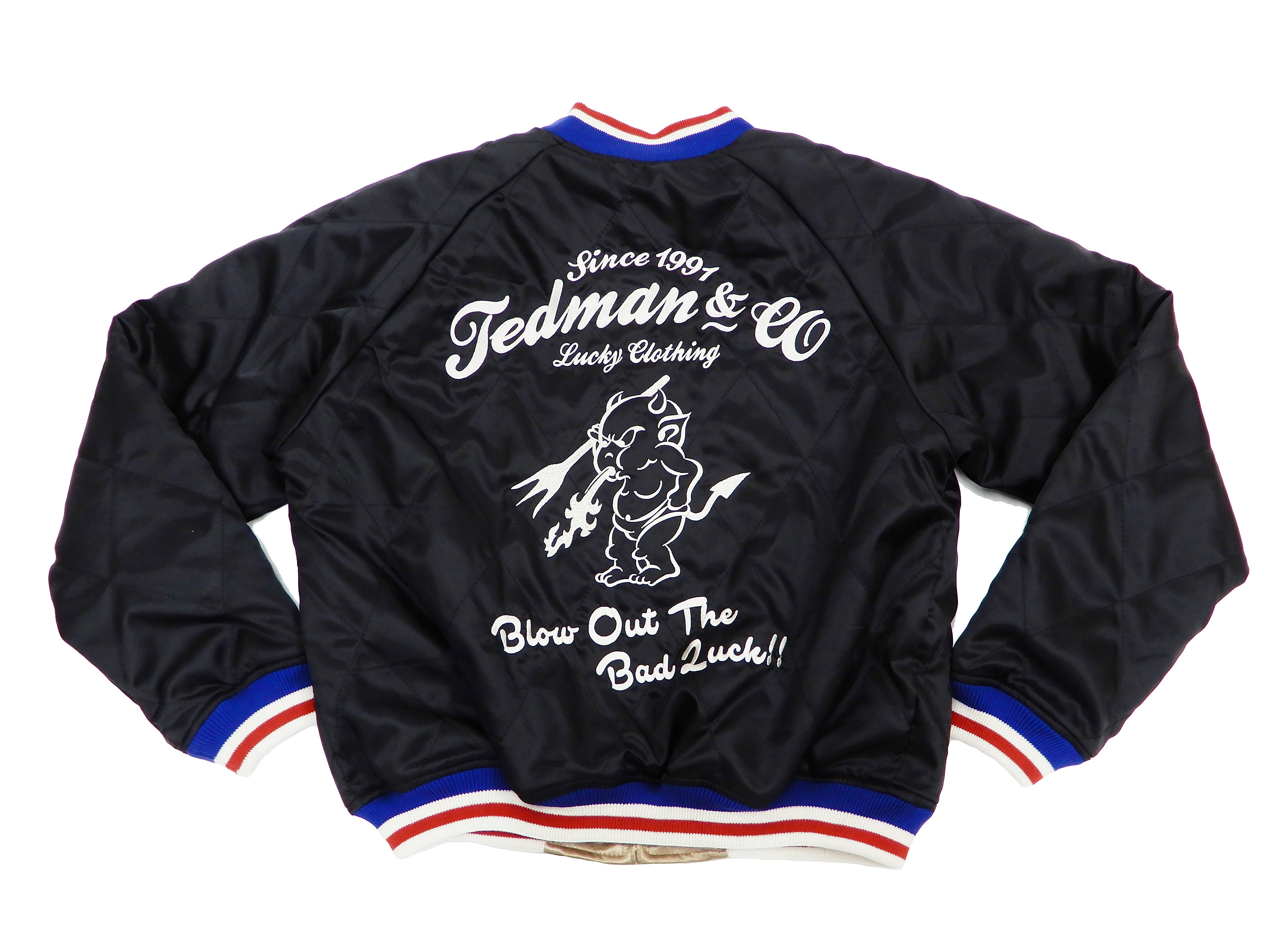 Tedman Sukajan Jacket for Men - Reversible Embroidered Souvenir Bomber Jacket (TSK 058) in Gold/Black - Perfect for Streetwear Fashion & Vintage Style Outfits