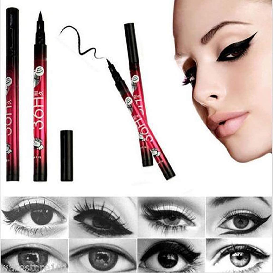MAPPERZ 36H Waterproof Eyeliner Pencil - Long-Lasting Matte Black Eye Liner (3-Pack) | Smudge-Proof & Water-Resistant for All-Day Wear | Perfect for Swimming, Gym & Special Occasions