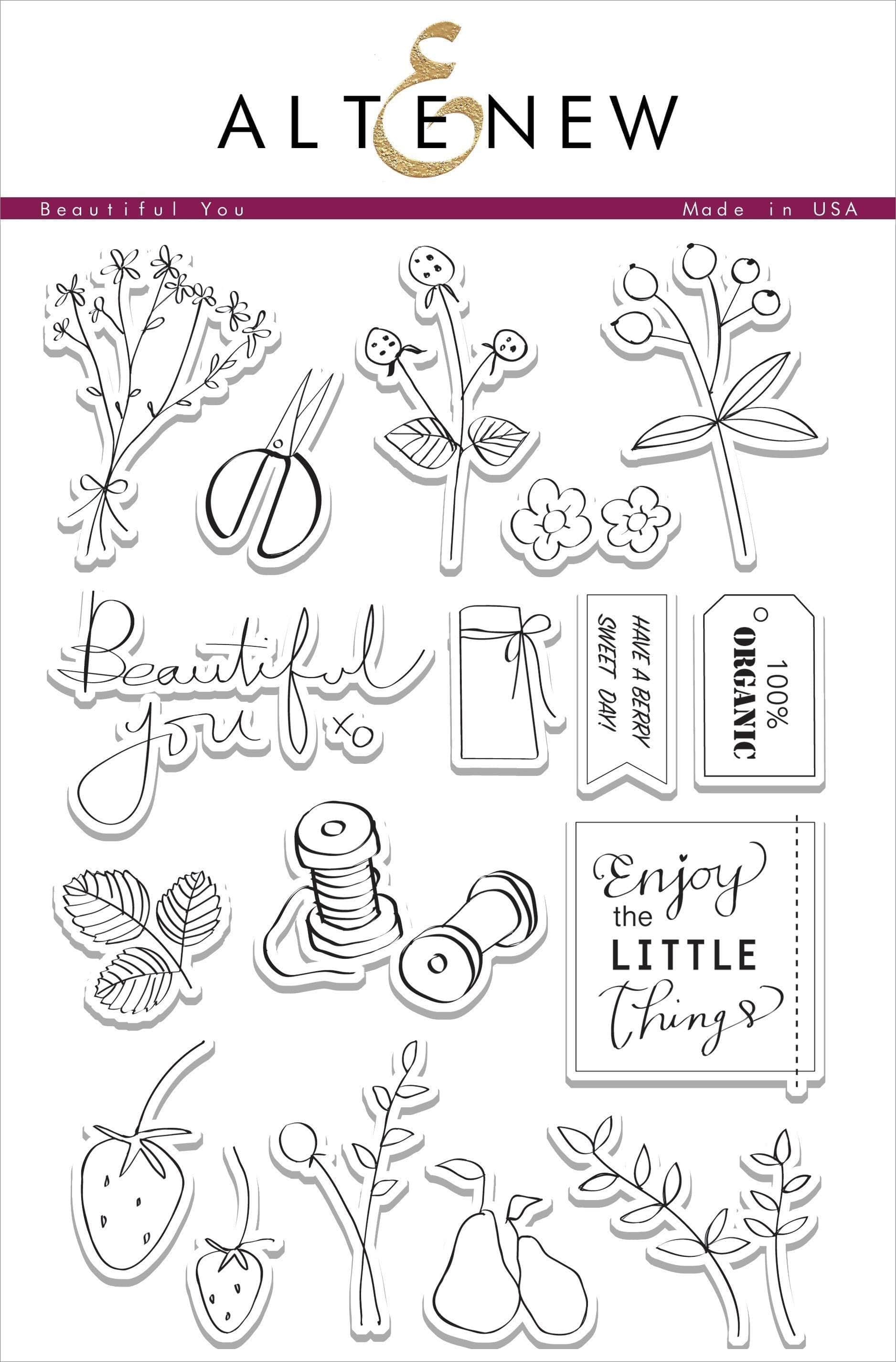 Beautiful You Stamp Set - DIY Scrapbooking & Card Making Kit for Handmade Greeting Cards, Invitations, Journals - Perfect for Crafting, Gift Giving & Personalizing
