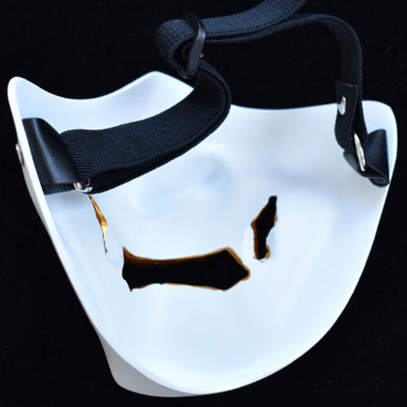 Japanese Hannya Oni Demon Half Face Mask - Resin Kabuki Cosplay Mask for Halloween, Theater & Costume Parties - Perfect for Cosplay, Halloween Costumes & Theatrical Performances
