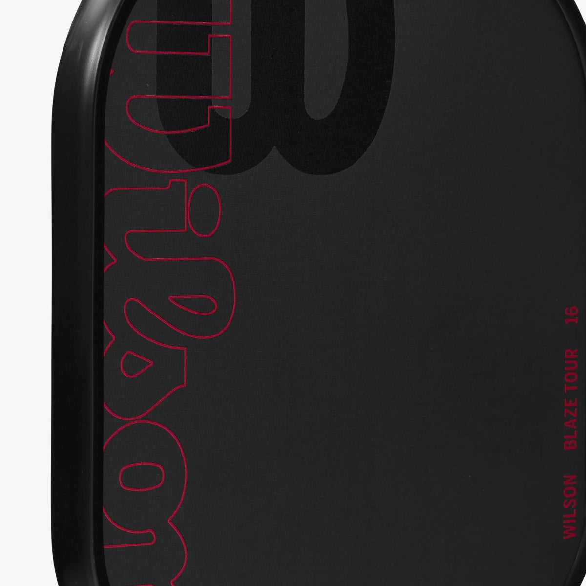 Wilson Blaze Tour 16 Pickleball Paddle - Premium Carbon Fiber Face with Cushion Grip | Black/Red Color | Perfect for Indoor & Outdoor Play, Tournaments & Recreational Games