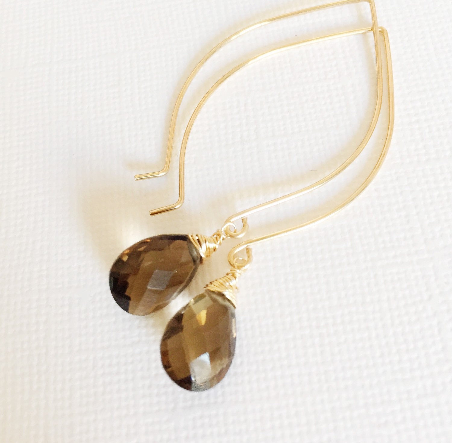 Kalena Smoky Quartz Earrings for Women - Elegant Dangle Earrings with Natural Stone for Party & Evening Wear (E226)