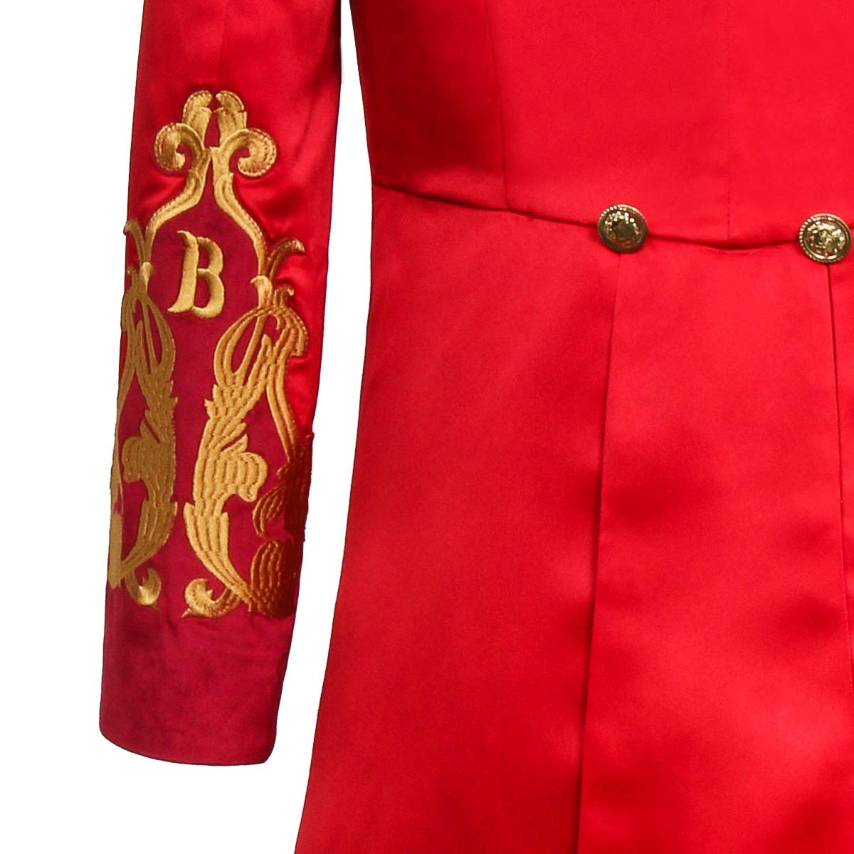 Vintage Red Ringmaster Costume for Men - PT Barnum Inspired Circus Showman Tailcoat Jacket Suit (Medium) - Perfect for Halloween, Cosplay & Themed Parties