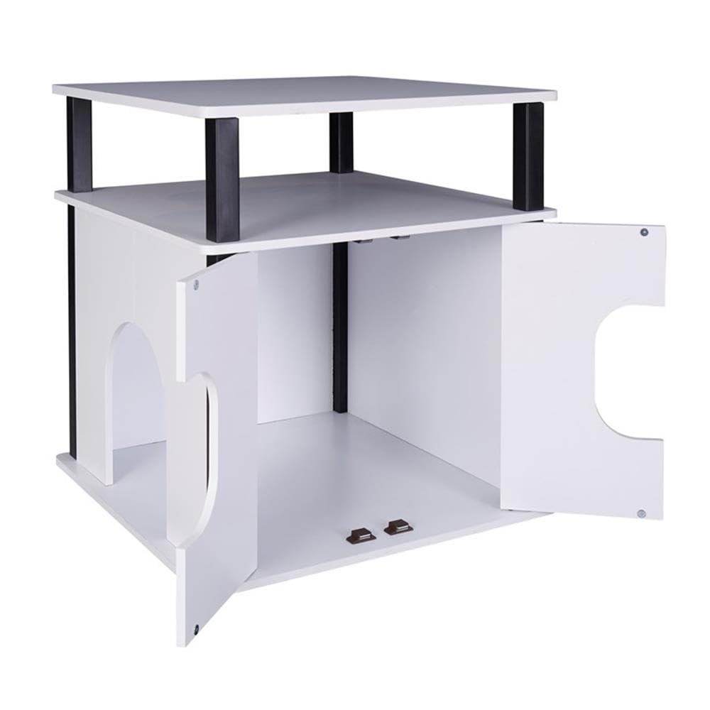 Progressive Furniture Itsy Engineered Wood Pet Bedside Table - White Nightstand for Small Spaces, Dog & Cat Accessories Storage | Perfect for Bedrooms, Living Rooms & Pet-Friendly Homes