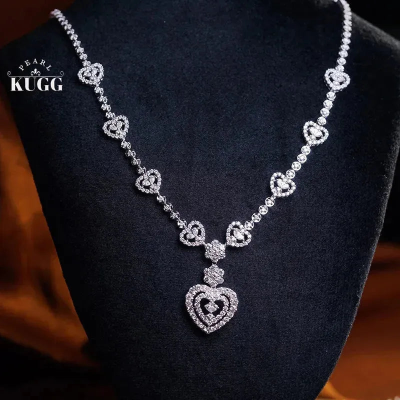 18K White Gold Vintage Palace Style Diamond Necklace for Women - 5.3 Carat Real Natural Diamond Wedding Jewelry | Perfect for Bridal, Anniversary, and Special Occasion Gifts