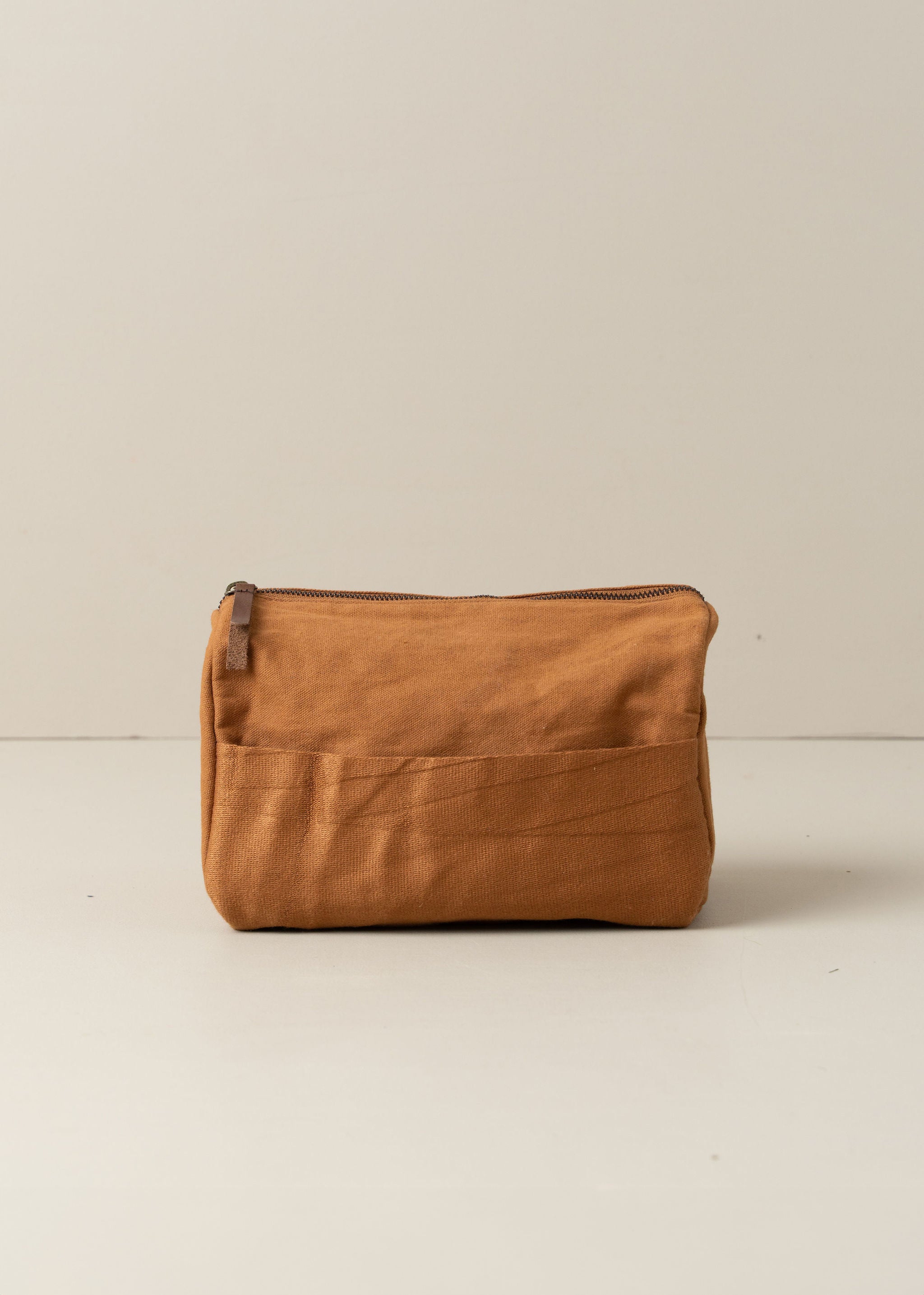 Journey Toiletry Canvas Bag in Terracotta - Waterproof Travel Cosmetic Organizer for Women & Men | Perfect for Camping, Gym, and Weekend Getaways