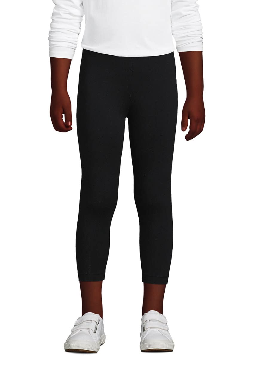 Lands' End Girls' Tough Cotton Capri Leggings - Comfortable Stretch Pants for Play, School & Everyday Wear | Durable Kids Activewear for Running, Yoga & Outdoor Activities