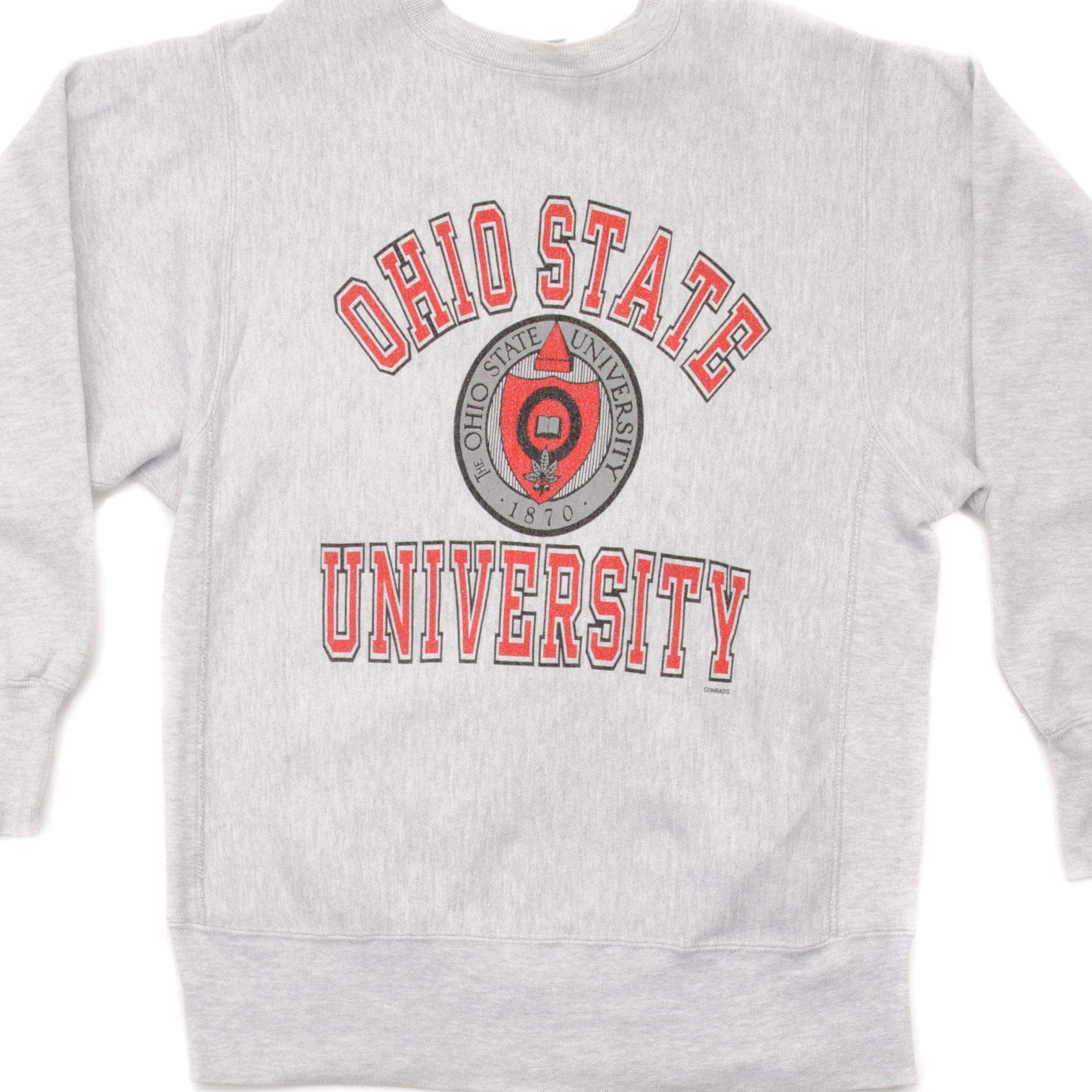 Vintage Champion Reverse Weave Ohio State University Sweatshirt 1990s Large Made in USA - Retro College Hoodie for Game Day & Casual Wear