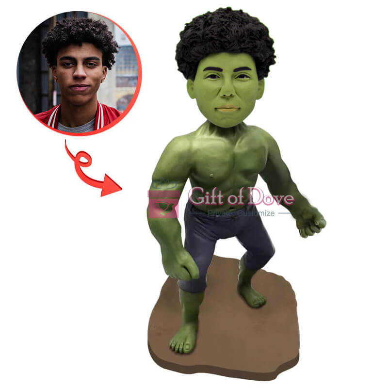 Custom The Incredible Hulk Bobblehead - Marvel Superhero Collectible Figurine for Office Desk, Home Decor, and Marvel Fan Gifts