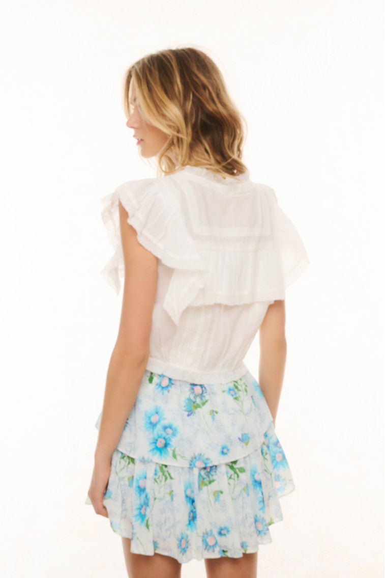 Floral Ruffle Mini Skirt for Women - Summer A-Line Skirt with Elastic Waist | Perfect for Beach, Vacation, and Casual Outfits