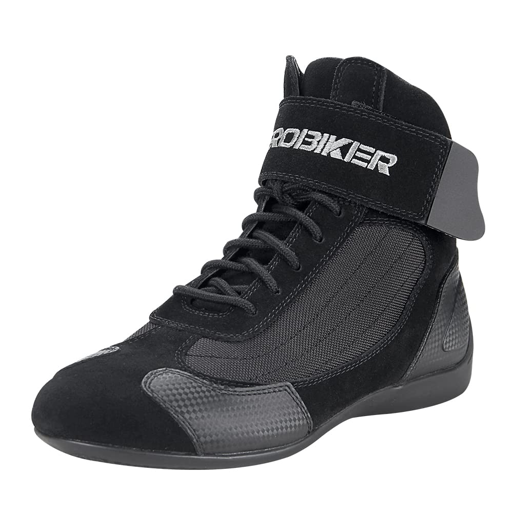 HEROBIKER Men's Motorcycle Combat Boots - Durable Racing & Hiking Shoes for Outdoor Work & Adventure - Mid Ankle Safety Footwear for Riding, Construction & Tough Terrain