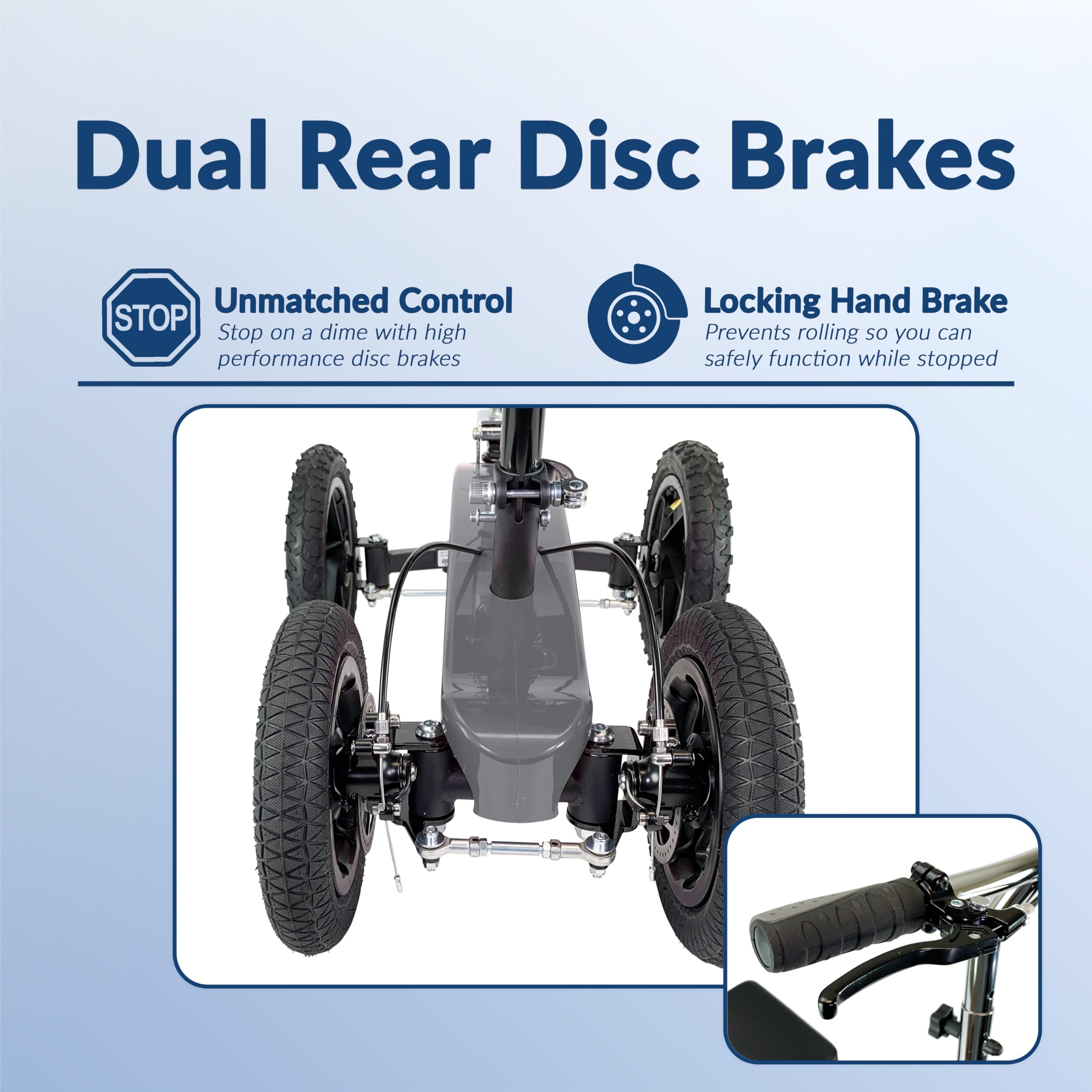 KneeRover All-Terrain Fusion Patented 4-Wheel Steering Knee Scooter for Adults - Heavy Duty Knee Walker for Foot Surgery, Broken Ankle & Foot Injuries - Mobility Aid for Post-Surgery Recovery & Daily Use