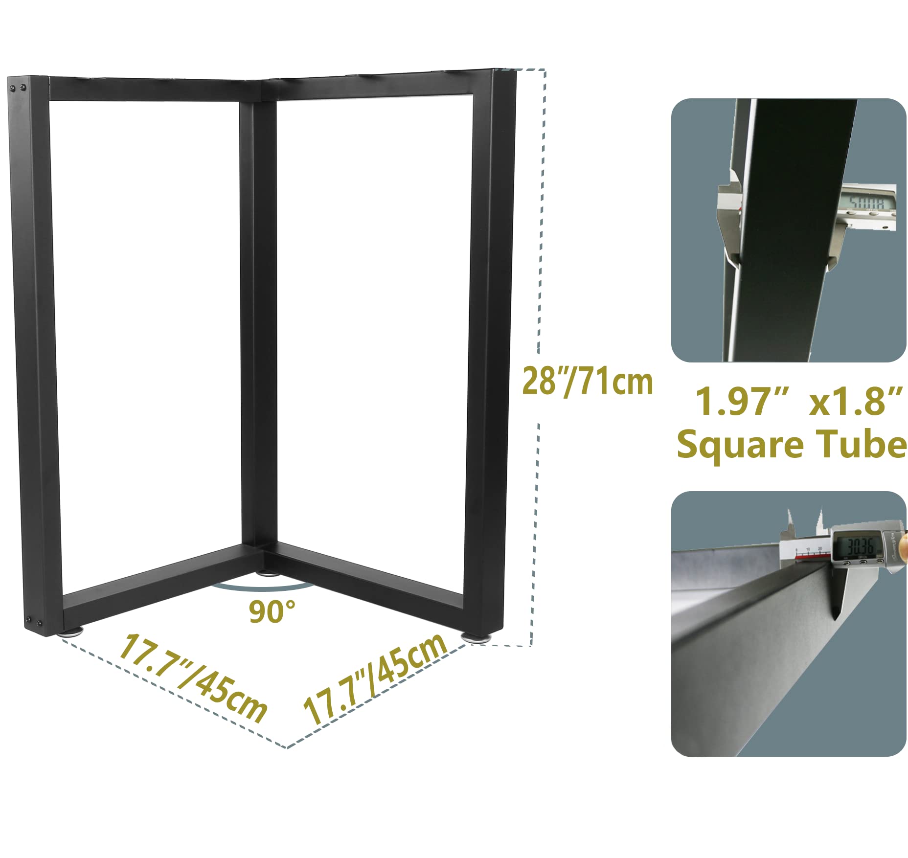 Heavy Duty Metal Table Legs Set of 2 - 28