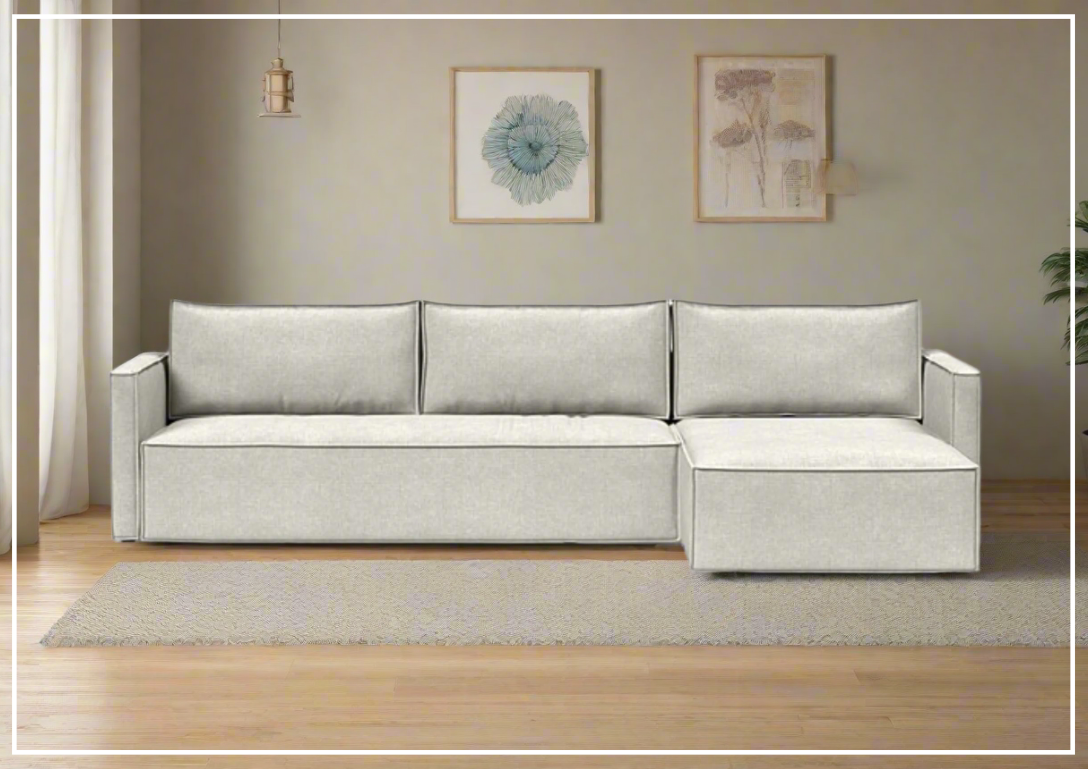 Innovation Living Newilla Fabric L-Shaped Sectional Sleeper Sofa - Convertible Sofa Bed for Small Spaces, Modern Living Room Furniture with Storage, Perfect for Apartments, Guest Rooms & Home Offices