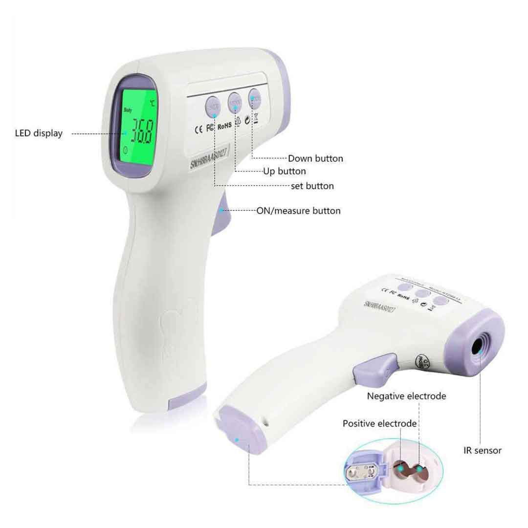 Hetaida Non-Contact Infrared Forehead Thermometer for Adults & Kids - Fast, Accurate Digital Fever Thermometer for Home, Clinic, and Travel Use