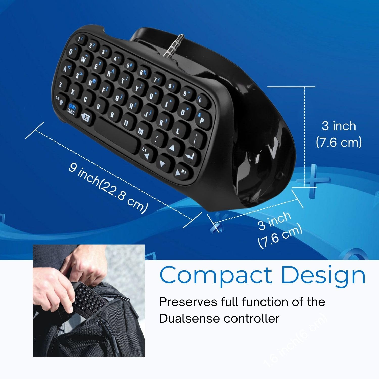 TNP PS4 Chatpad - QWERTY Keyboard Attachment for PS4 Controller, Compact Design - Compatible with PS4, PS4 Slim & PS4 Pro - Perfect for Gaming, Chatting & Streaming on Playstation 4