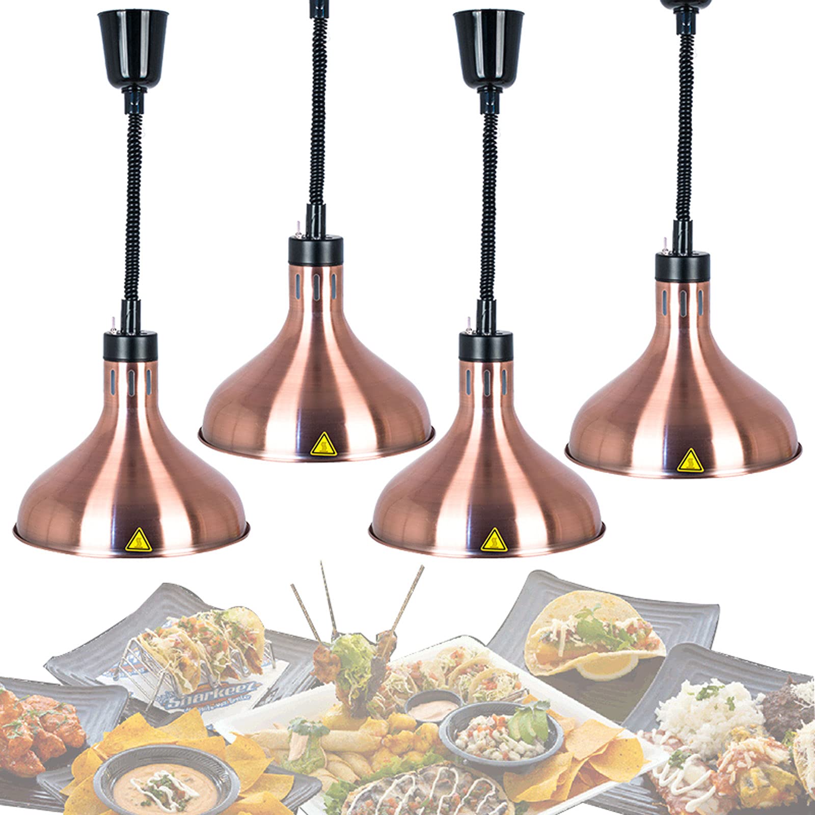 Commercial Food Warmer & Catering Heat Lamp - 60-180cm Retractable Buffet Heating Light for Steak, Pizza, BBQ - 250W Food Heat Chandelier for Restaurants, Home Kitchens & Cafeterias - Perfect for Buffets, Catering Events & Food Warm Keeping
