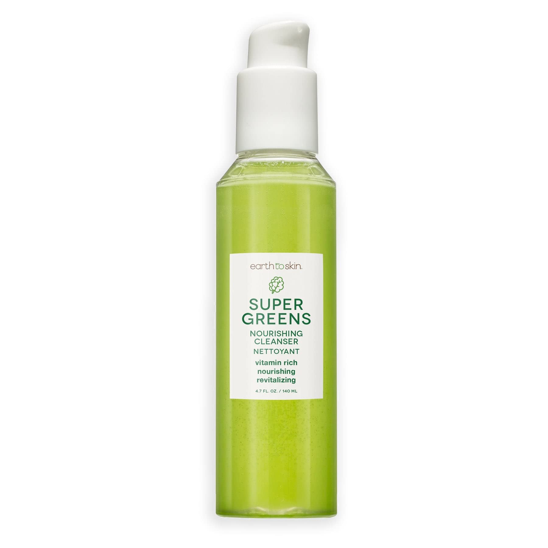 Greens Earth to Skin Super Greens Nourishing Facial Cleanser - 4.74 oz | Organic Green Tea & Aloe Vera | Gentle Daily Face Wash for All Skin Types | Perfect for Morning & Night Skincare Routine