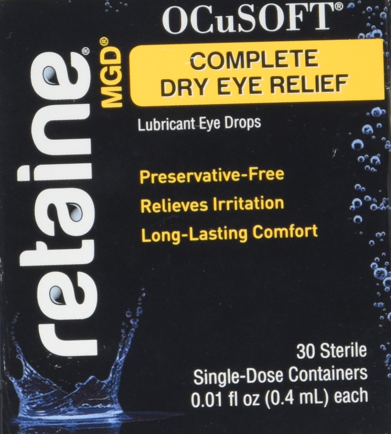OCuSOFT Retaine MGD Sterile Ophthalmic Emulsion Eye Drops - 30 Single-Dose Containers (Pack of 3) | Dry Eye Relief for Contact Lens Wearers & Computer Users