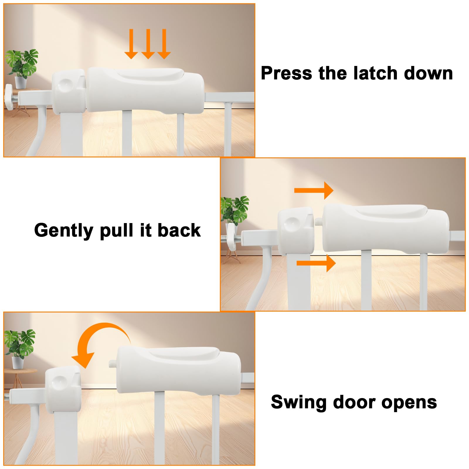 Extra Wide & Tall Baby Gate for Stairs - 57.5-62 Inch White Metal Tension Mount Safety Gate for Children & Pets | Perfect for Doorways, Hallways & Staircases