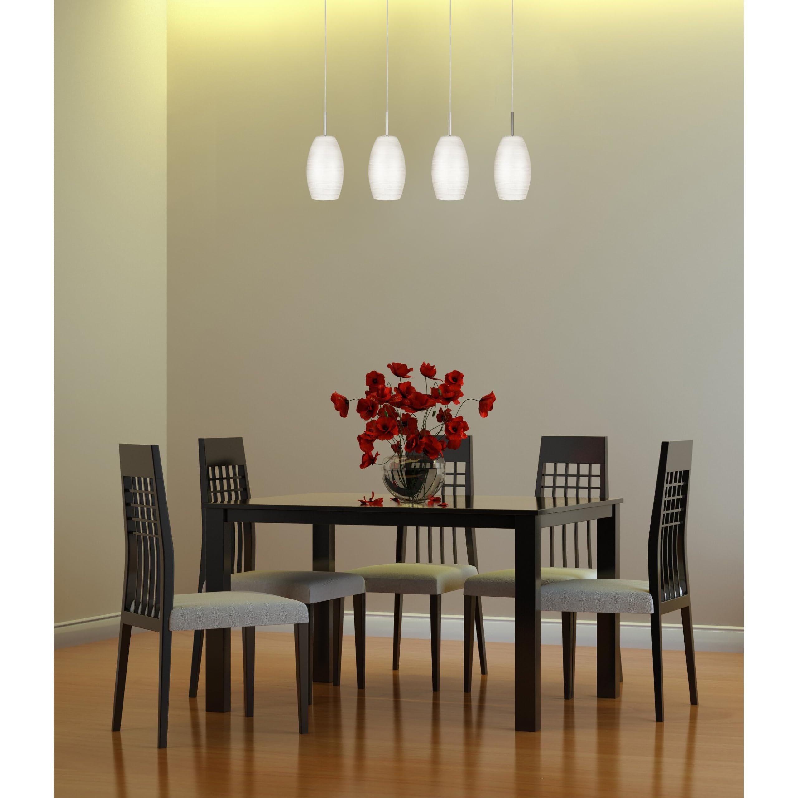 EGLO 88955A Batista 1-Light Modern Hanging Pendant Light Fixture, Matte Nickel Finish, 59