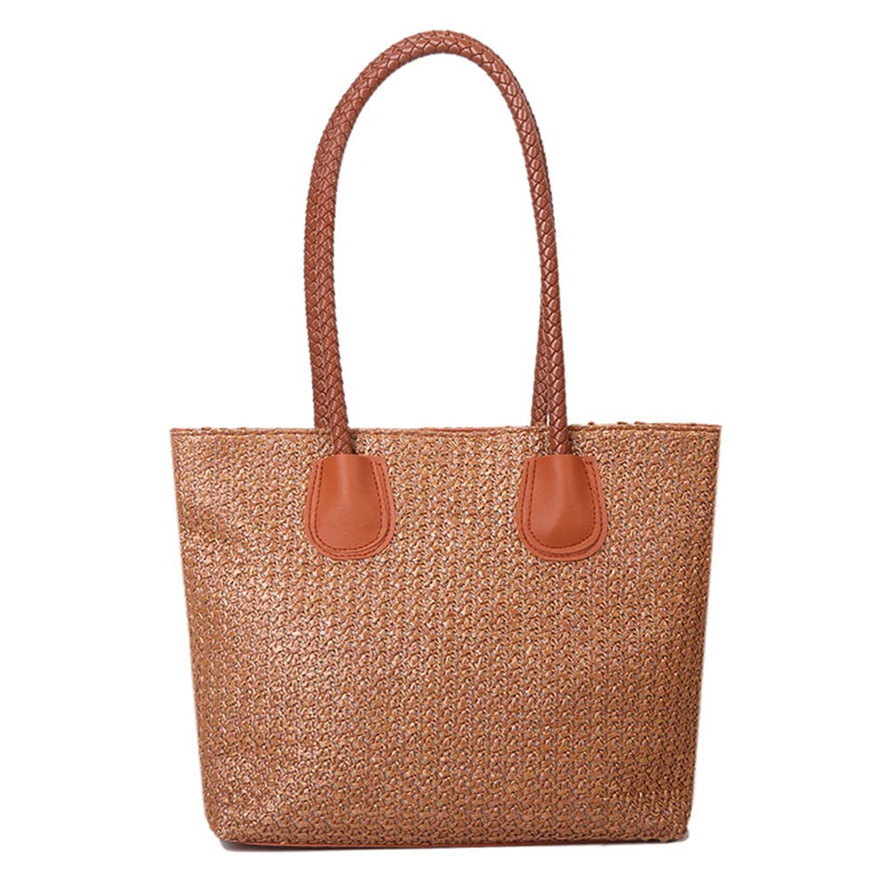 AIZHIYI Women's Straw Woven Beach Tote Bag - Large Capacity PU Shoulder Bag for Summer, Travel, Shopping & Outdoor Activities