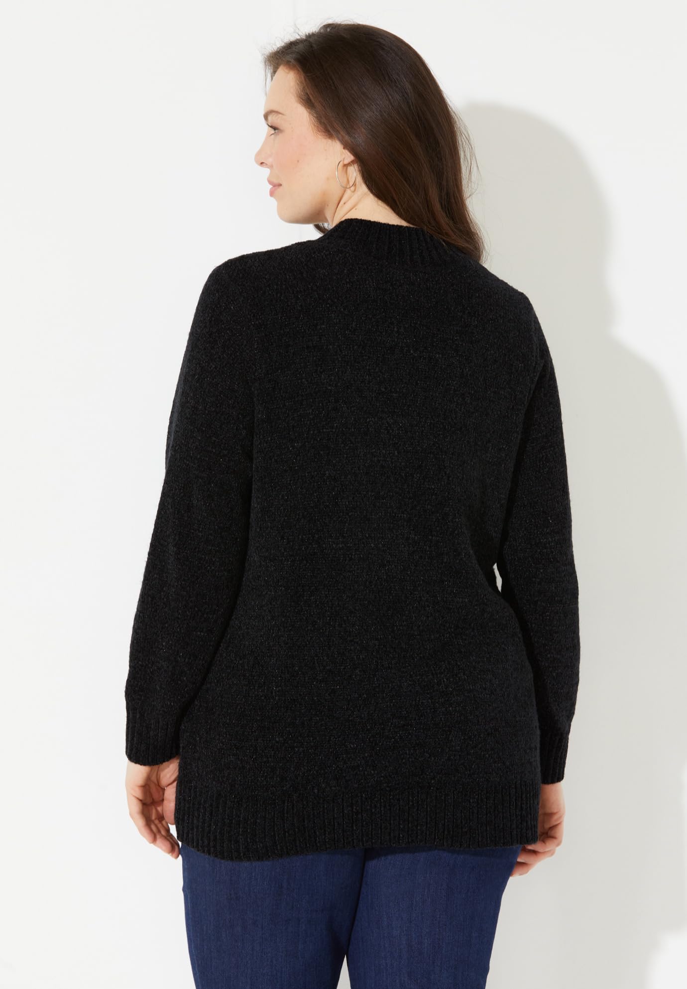 Catherine's Women's Plus Size Soft Chenille Zip-Up Cardigan Sweater - Cozy Lounge Wear for Home & Office