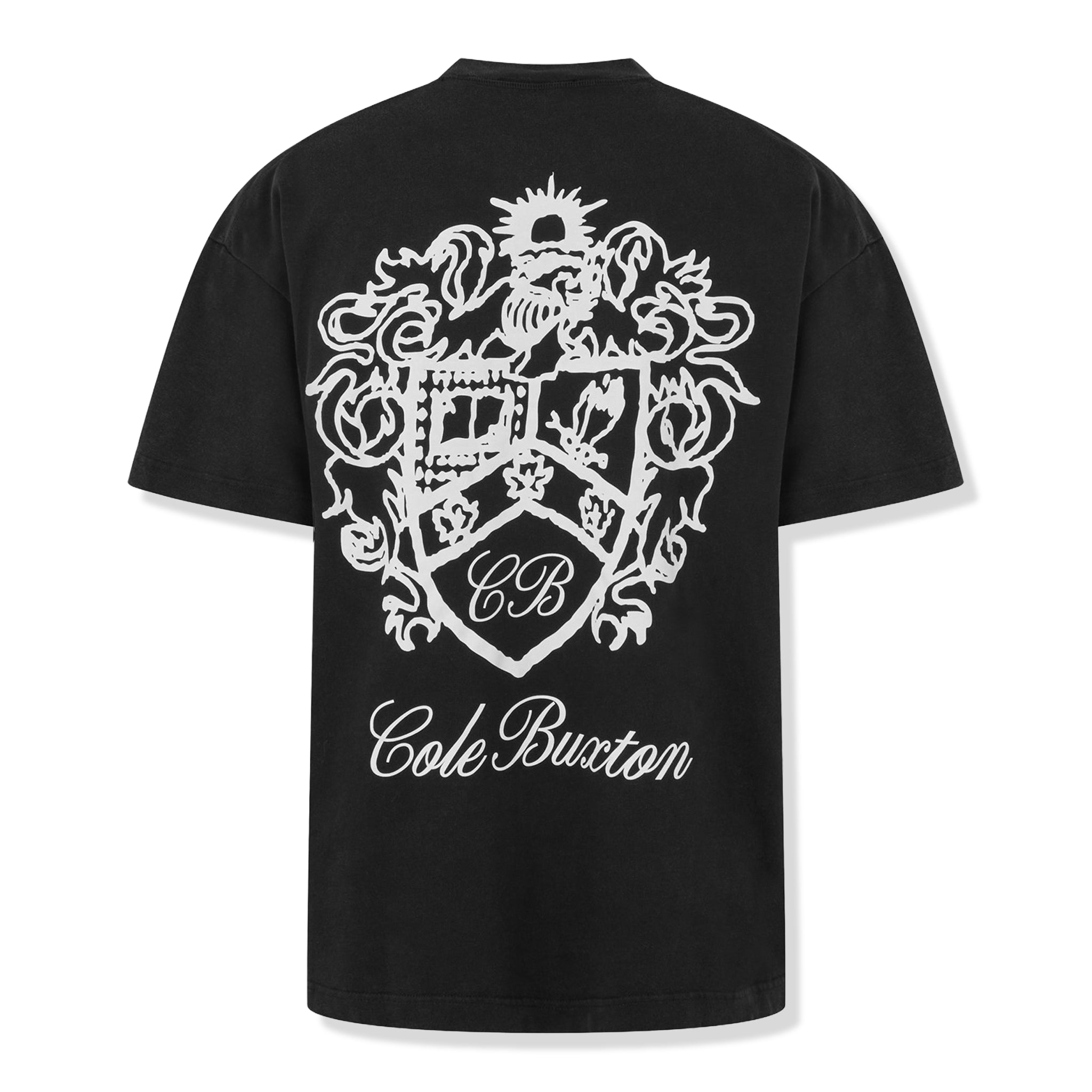 Cole Buxton Collegiate Black T-Shirt for Men - Premium Cotton Crewneck Tee for Casual Wear, Gym & Street Style