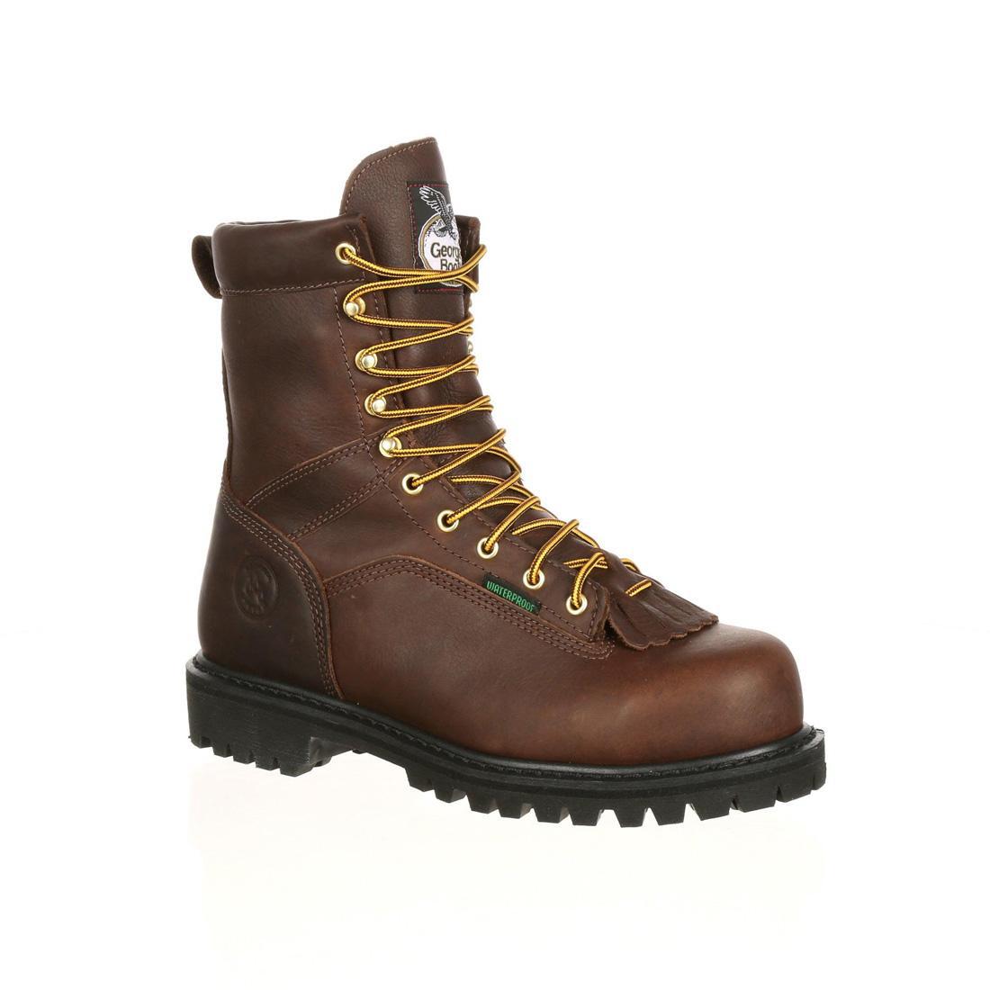 Waterproof Lace-Up Work Boots for Men & Women - Slip Resistant Steel Toe Safety Shoes for Construction, Hiking & Outdoor Work