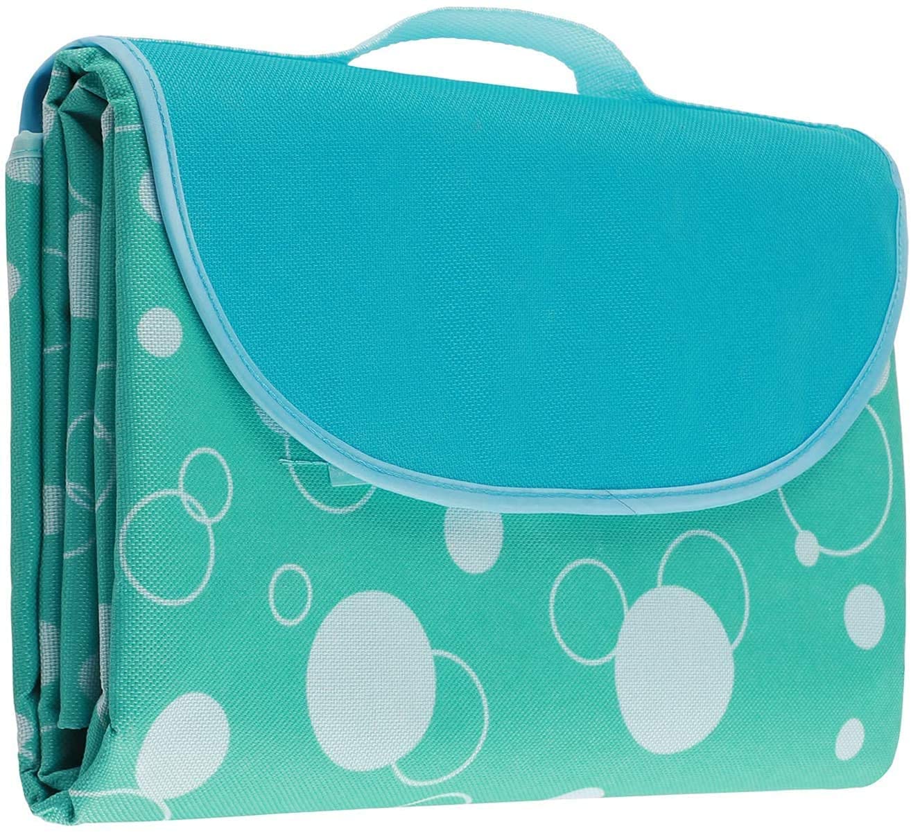 Waterproof Sandproof Picnic Blanket 80''x78'' Extra Large Foldable Beach Mat - Portable Outdoor Camping Blanket for Beach, Park, Travel & Grass Picnics (Green Daisy Pattern) - Perfect for Family Outings, Beach Days, Camping Trips and Outdoor Adventures