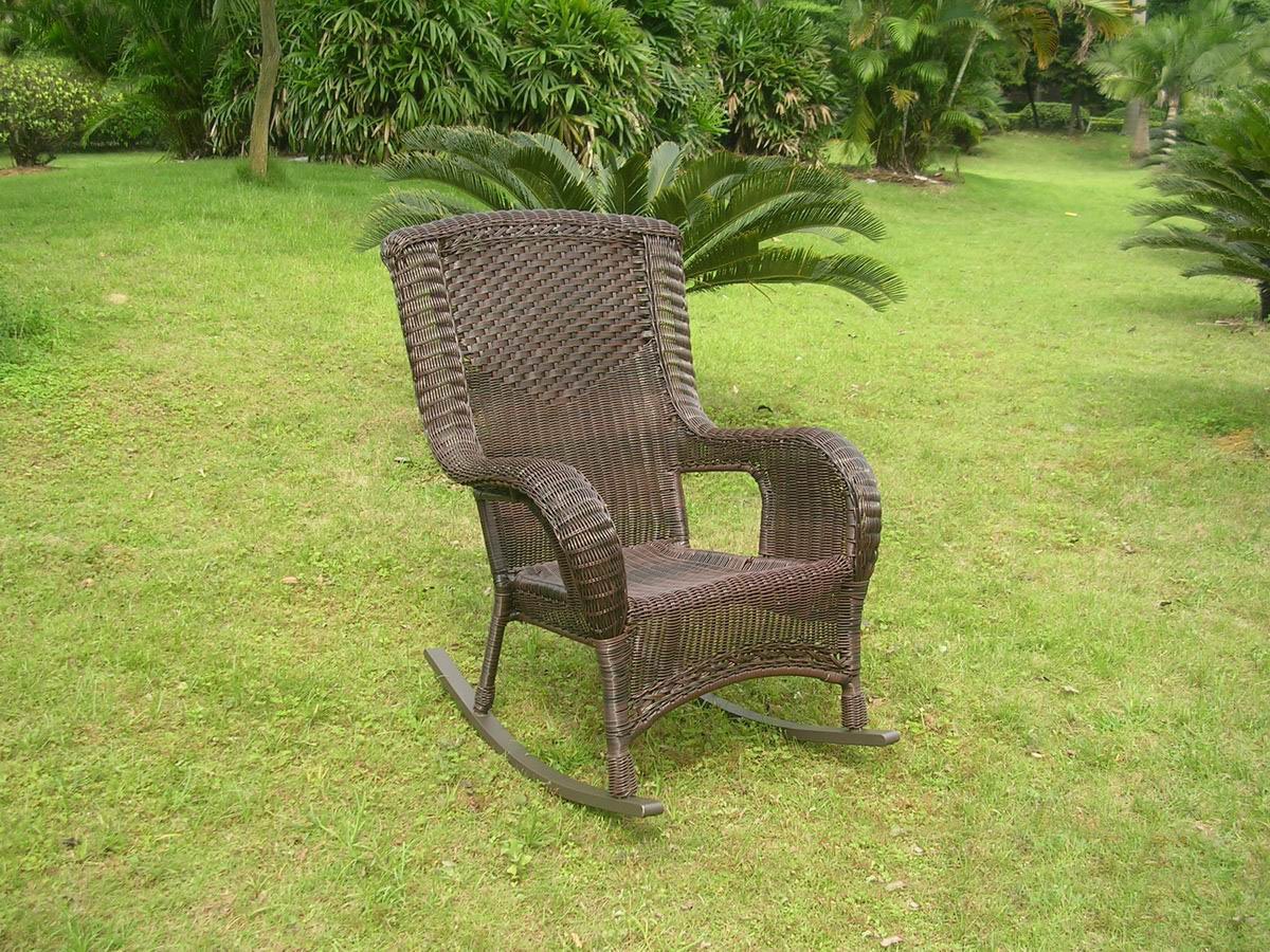 San Tropez Resin Wicker Aluminum Rocking Chair - Lightweight Durable Outdoor Patio Furniture for Garden, Poolside & Porch Relaxation