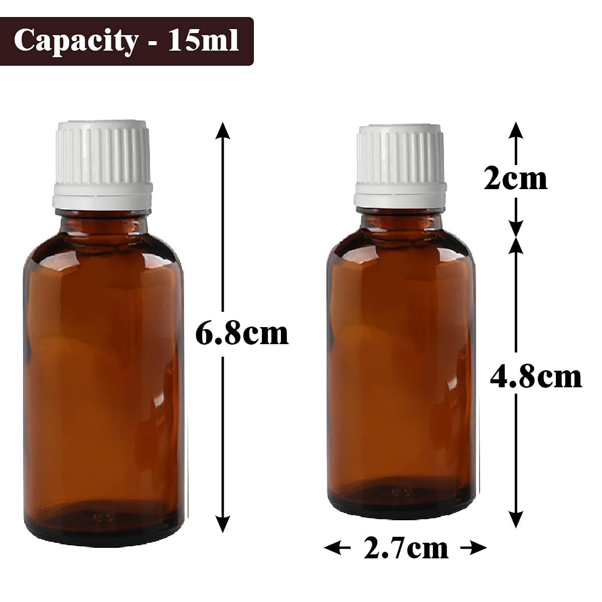 Premium 15ml Amber Glass Bottles (6-Pack) with Leakproof Euro Dropper & White Cap - Perfect for Essential Oils, Perfumes, Medicines, DIY Projects | Great for Home Use, Travel & Gift Packaging