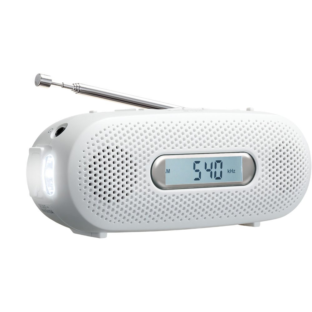 Panasonic RF-TJ10 Portable AM/FM Radio with Hand Crank Dynamo Charger, Solar Power & LED Light - Perfect for Emergency, Camping, Hiking and Outdoor Adventures