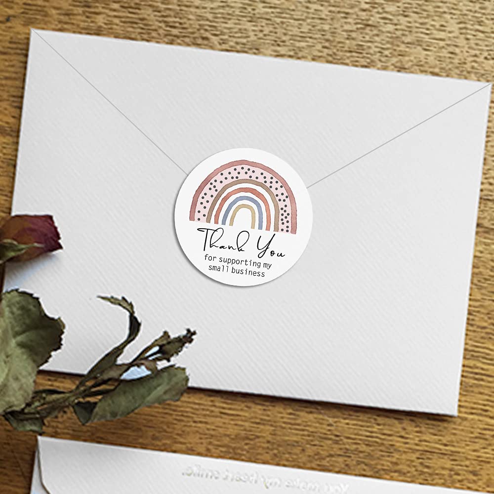 Rainbow Thank You Stickers for Small Business - 120 Pcs Customer Appreciation Labels, Happy Mail Stickers for Etsy Sellers & Small Business Owners - Perfect for Packaging, Thank You Cards & Customer Gifts