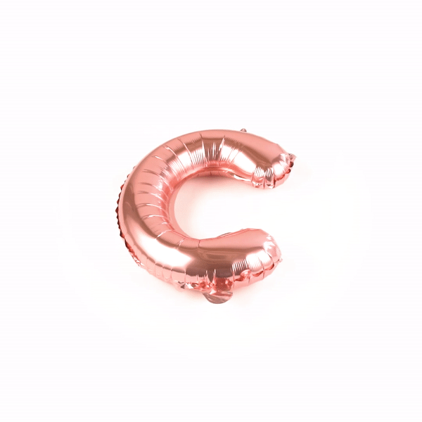 Rose Gold Mylar Letter C Balloon - 16 Inch Large Foil Alphabet Balloon for Birthday Party Decorations, Baby Showers, Wedding Celebrations & Photo Backdrops (1 Count)