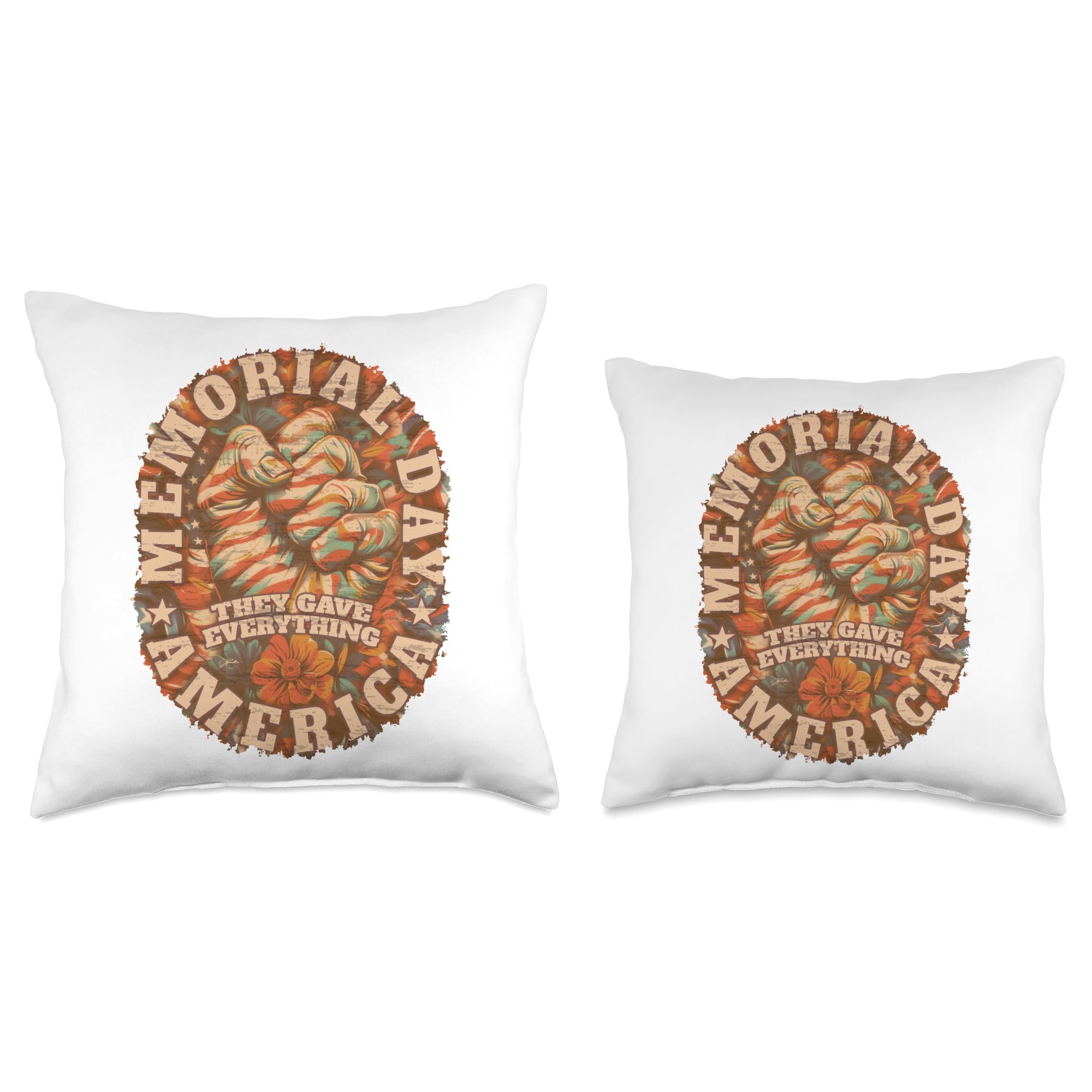 Patriotic Memorial Day Throw Pillow - USA Flag Design Home Decor for Sofa, Couch & Bed - Perfect for Holidays, Living Room & Bedroom