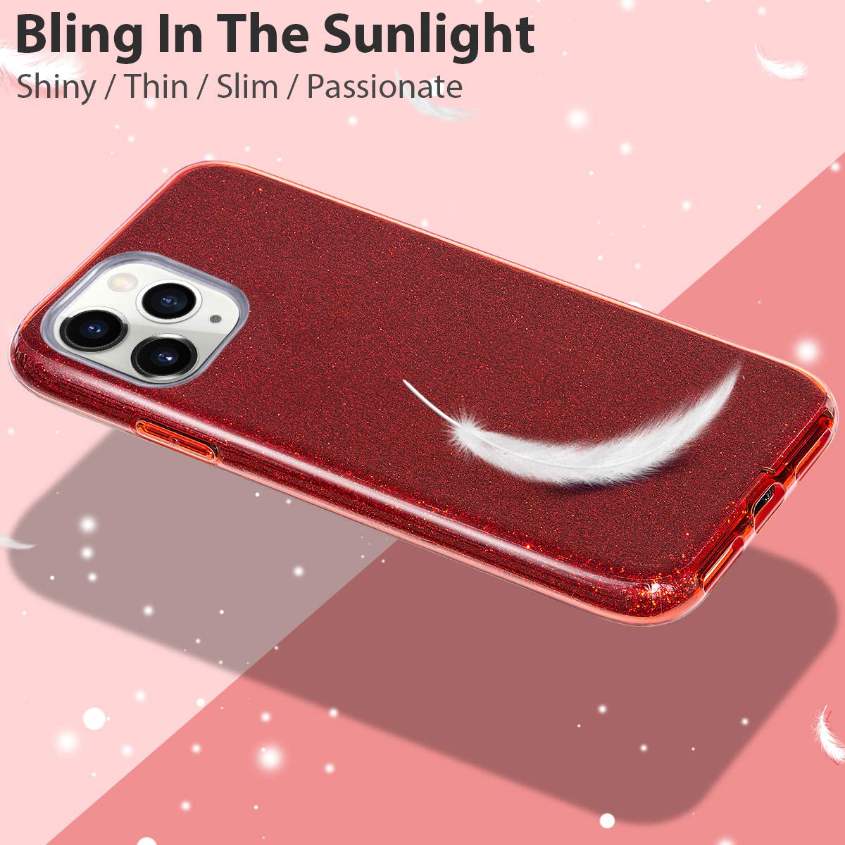 MATEPROX iPhone 11 Pro Max Case 6.5 inch - Sparkle Bling Protective Cover for Women & Girls, Christmas Gift, Red | Perfect for Daily Use, Parties & Holiday Gifting