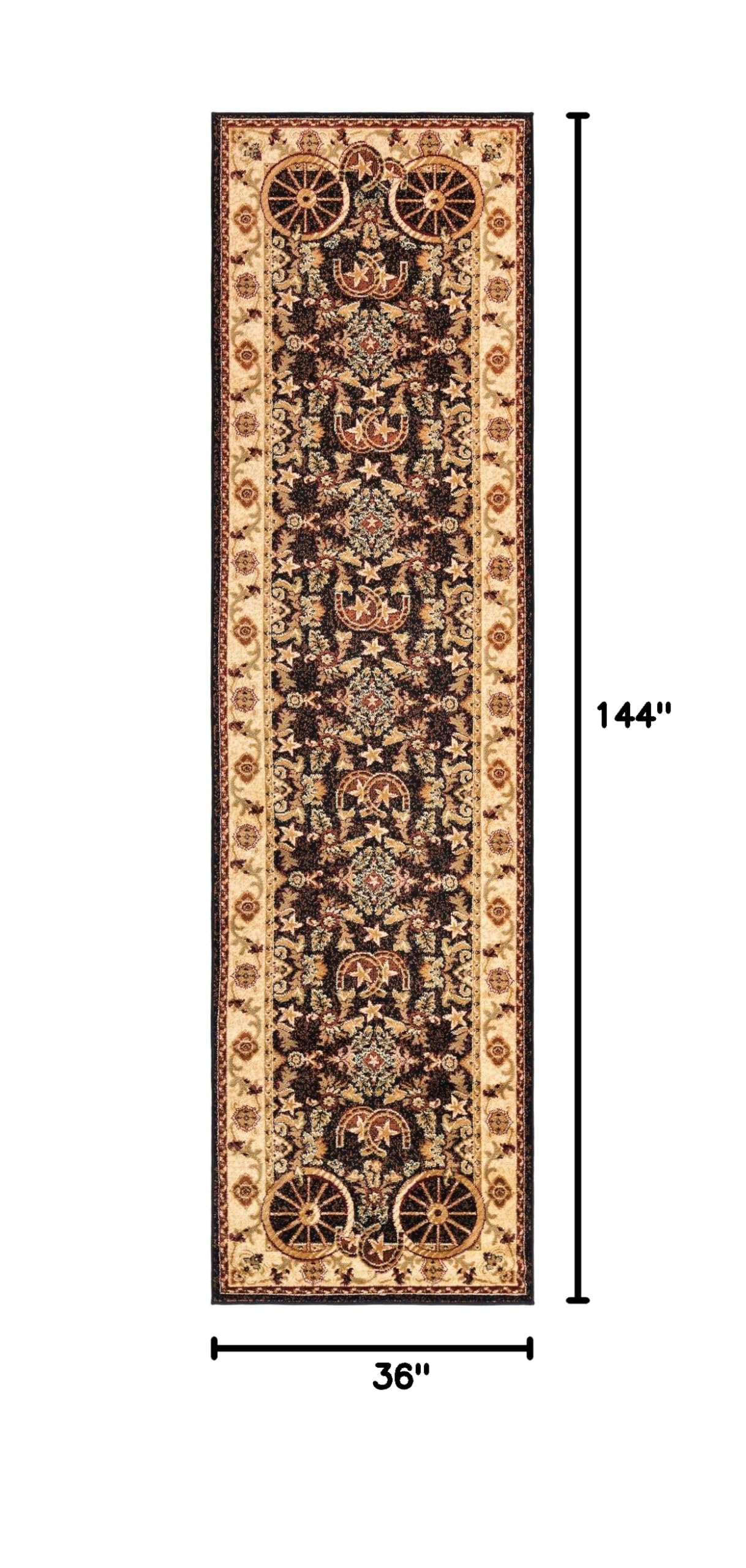 Premium 12 Ft Black Runner Rug - Soft Medium-Pile Carpet for Hallway & Entryway | Durable Non-Slip Home Decor | Perfect for High Traffic Areas, Living Rooms & Bedrooms