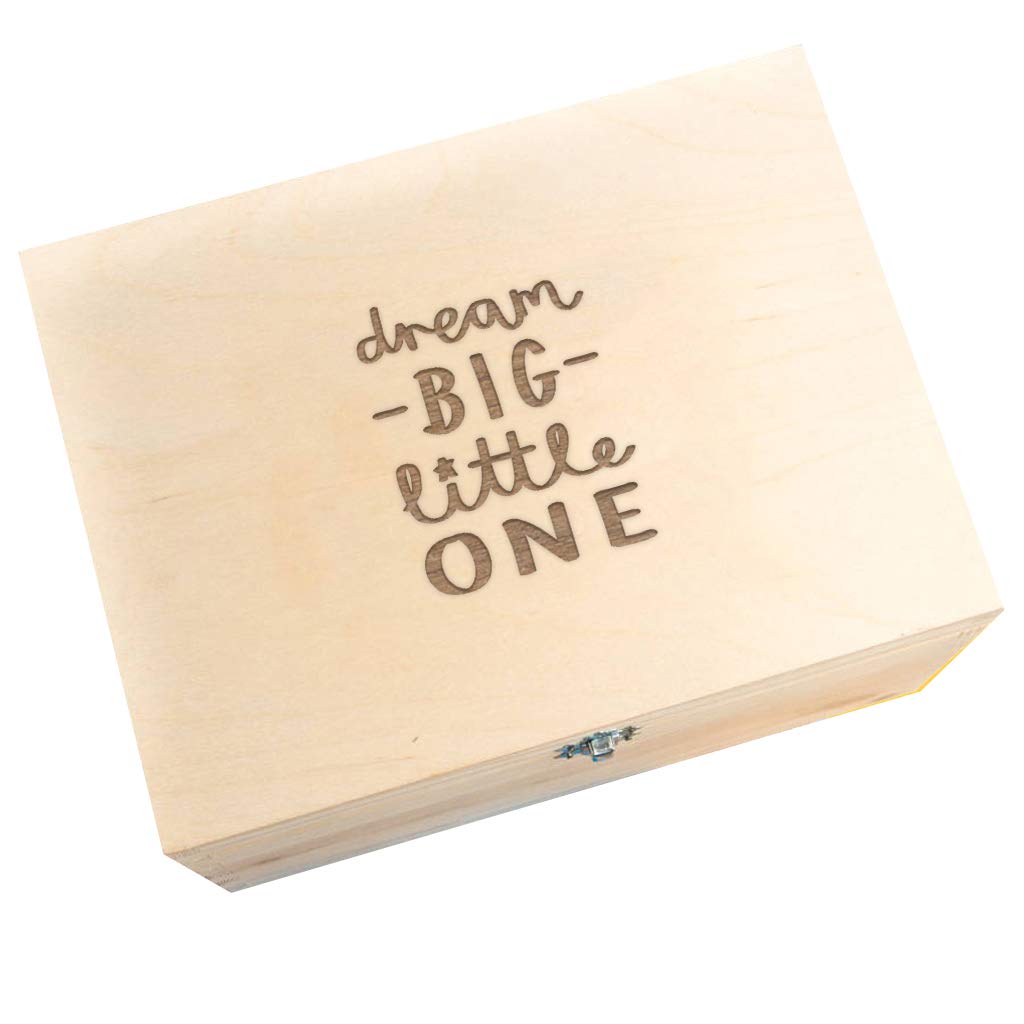 Personalized Wooden Baby Keepsake Box - Engraved Newborn Memory Box for Christening, Baptism & Baby Shower Gifts - Perfect for Baby Girls & New Moms (Dream Big Little One) - Nursery Decor & First Year Milestone Storage