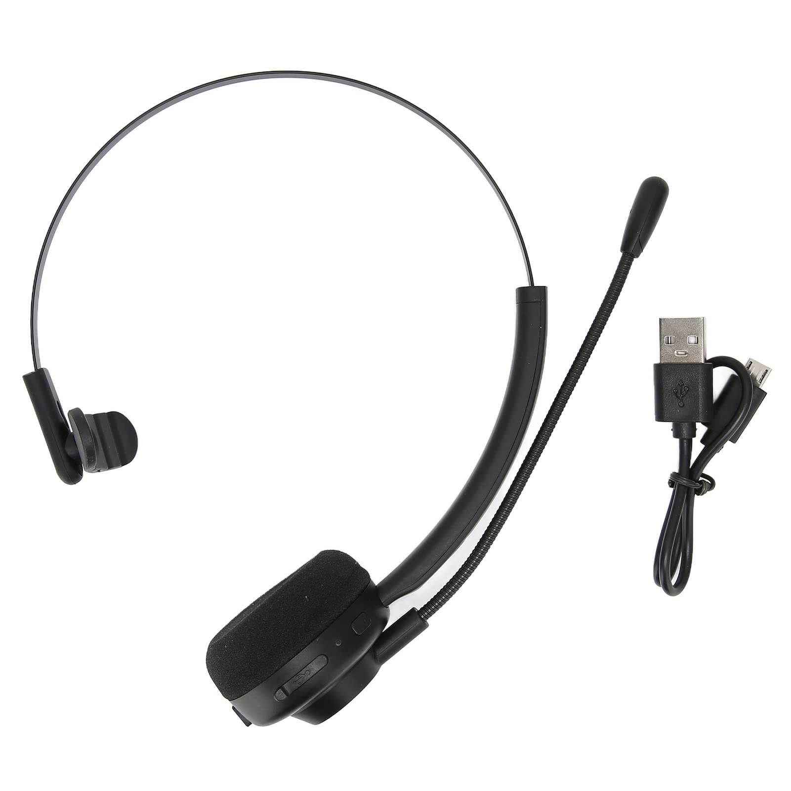 Professional Trucker Headset with Noise Cancelling Mic - Long Battery Life, Fast Charging & Skin-Friendly Design for Call Center, Home & Office Use | Ideal for Remote Work, Customer Service & Online Meetings