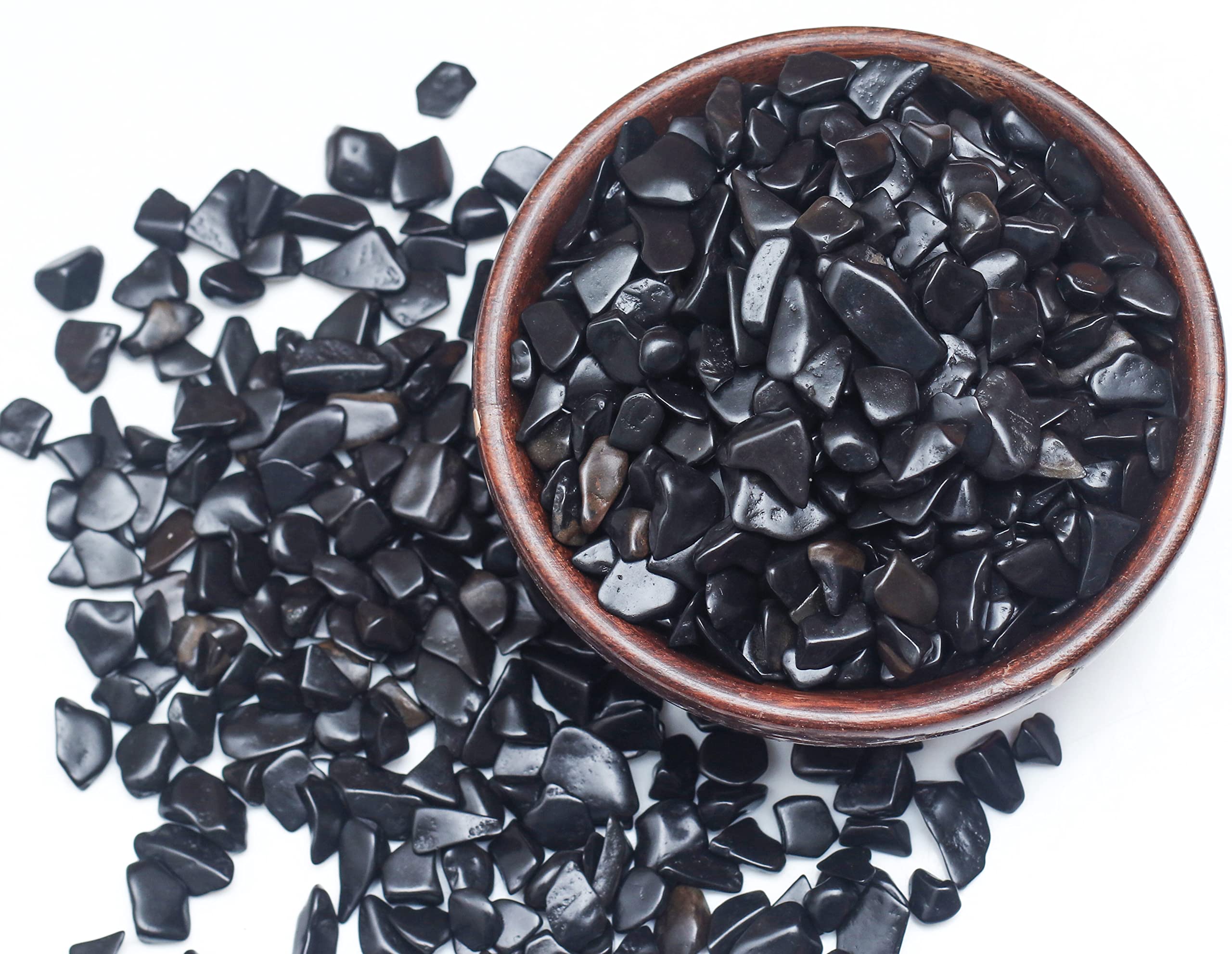 Natural Black Tourmaline Crystal Chips - 1 Lb Bulk Tumbled Gemstones for Reiki Healing, Witchcraft & Jewelry Making | Irregular Shaped Crushed Stones for Spiritual Protection, Energy Cleansing & DIY Crafts | Perfect Valentine's Gift for Crystal Lovers