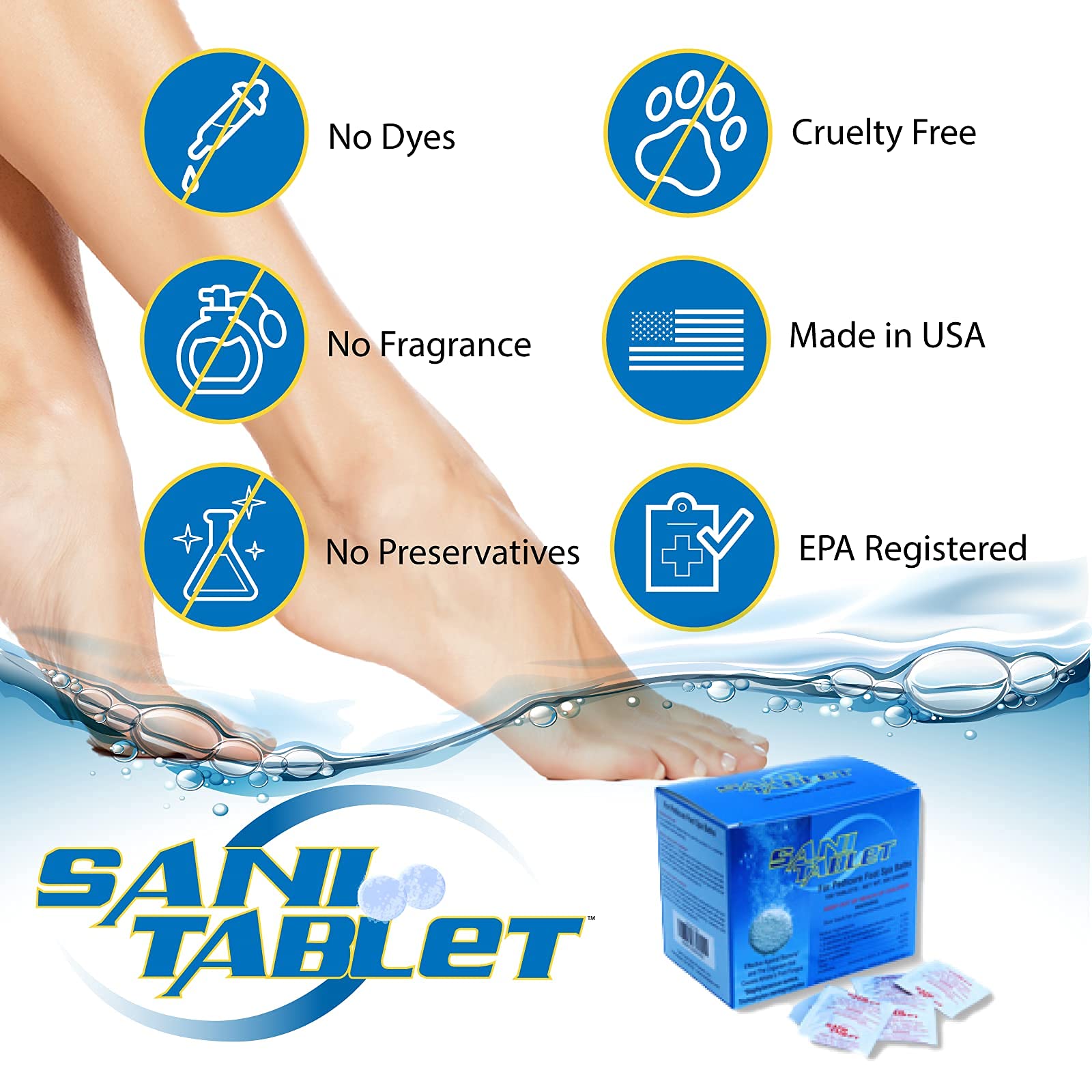 Sanicare Sani-Tablet 100 Tablets | Disinfectant Cleaning Tablets for Toilets, Sinks & Showers | Hospital-Grade Sanitizer for Home, Office & Travel Use (Model: SAN0100)