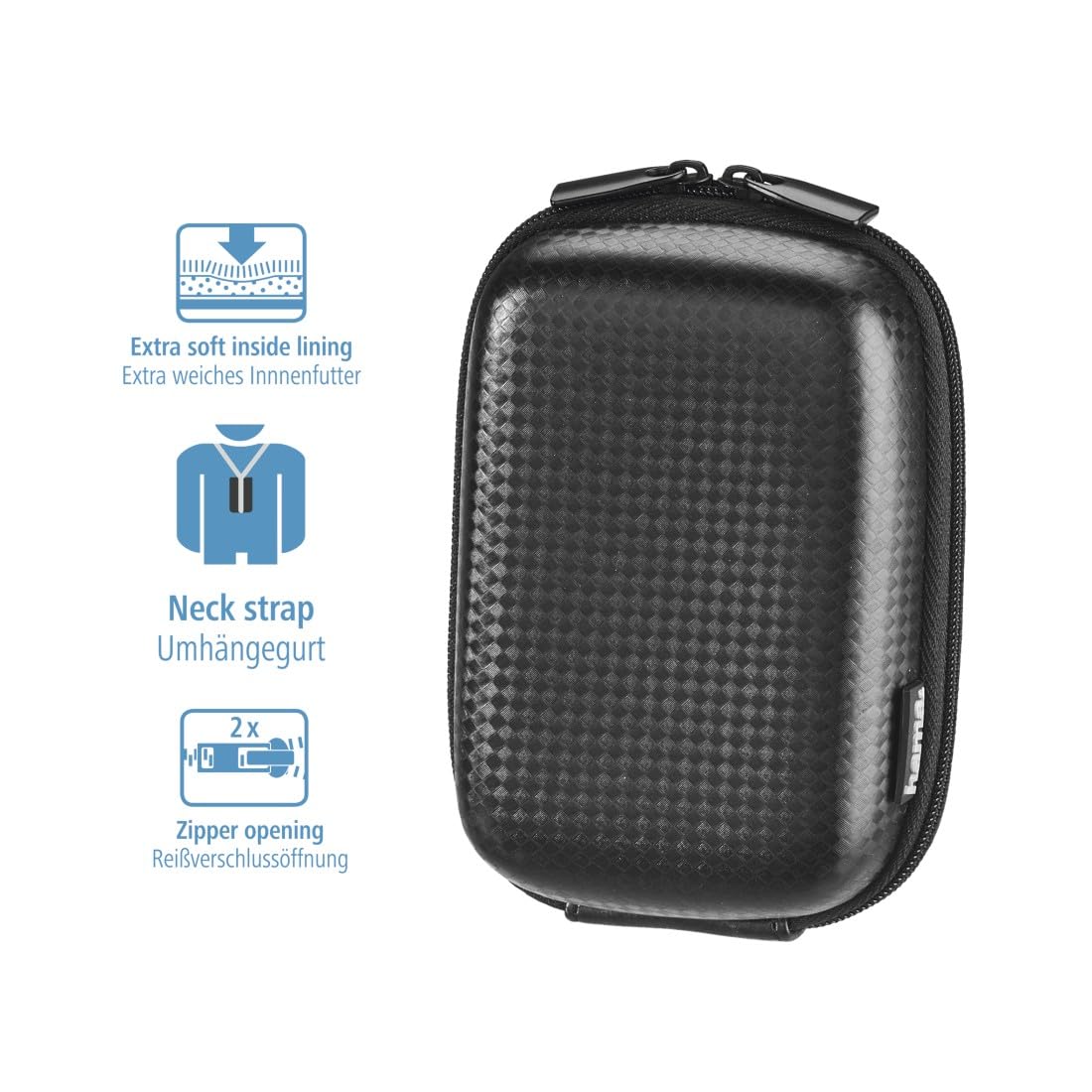 Hama Carbon-Style Hard Camera Case - Durable DSLR & Mirrorless Camera Bag for Travel, Storage & Protection - Compact Photo Gear Organizer for Photographers (Black)