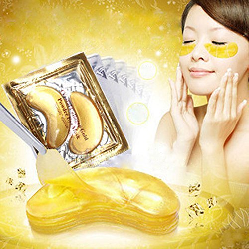 50 Pairs 24K Gold Eye Mask with Collagen & Crystal Gel - Anti-Aging, Moisturizing, Reduces Dark Circles, Puffiness & Wrinkles - Natural Eye Pads for Spa, Night Care & Travel Skincare Routine