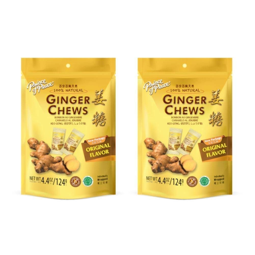 Prince of Peace Ginger Candy 4.4 oz (Pack of 4) - Natural Ginger Chews for Nausea Relief, Motion Sickness & Digestion - Perfect for Travel, Pregnancy & Wellness Support