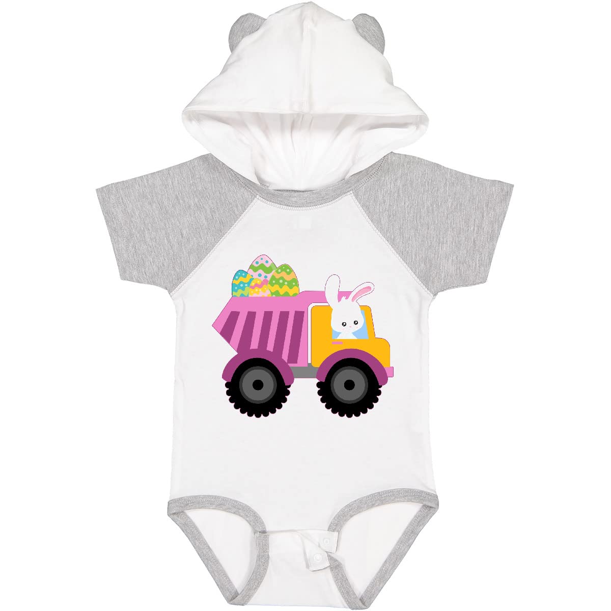 Easter Bunny in Dump Truck Delivering Easter Eggs Baby Bodysuit - Cute Easter Outfit for Infants & Toddlers - Perfect for Easter Photos, Egg Hunts & Spring Celebrations
