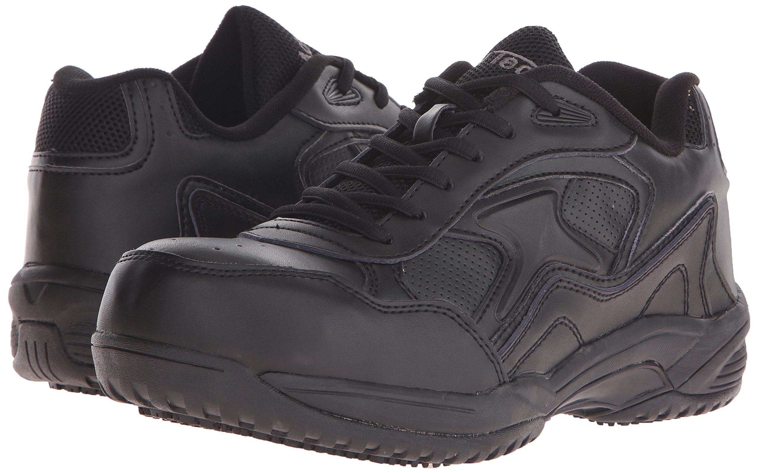 Ad Tec Women's Leather Work Shoes - Lace Up Acid Proof Safety Boots with Non-Skid Oil Resistant Outsole for Industrial & Construction Work (Black) - Perfect for Warehouse, Factory & Outdoor Labor Jobs