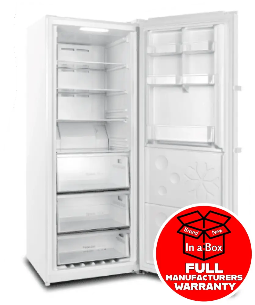 CHiQ CSH380NWR3 380L Hybrid Refrigerator Freezer - Energy Efficient White Fridge for Home, Kitchen, Office & Small Business Use